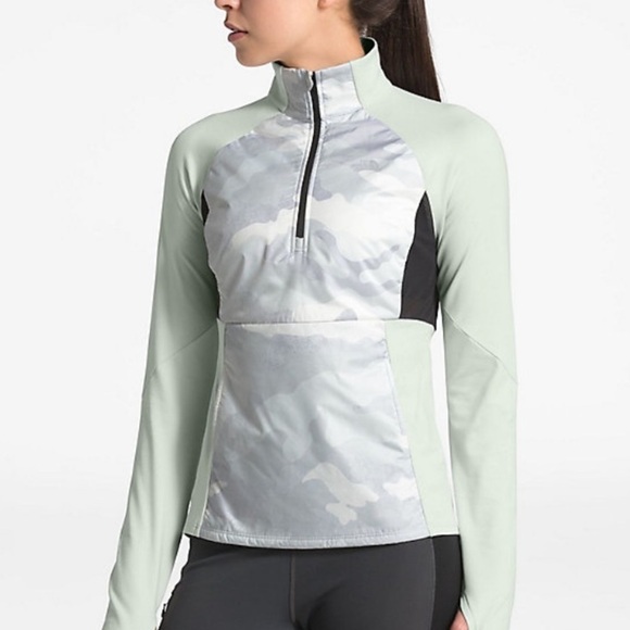The North Face Winter Warm Insulated Pullover Jacket Small White Camo Gray - Picture 1 of 8